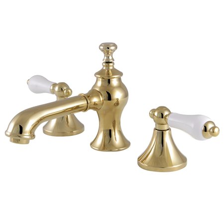 KINGSTON BRASS KC7062PL Vintage 8" Widespread Bathroom Faucet, Polished Brass KC7062PL